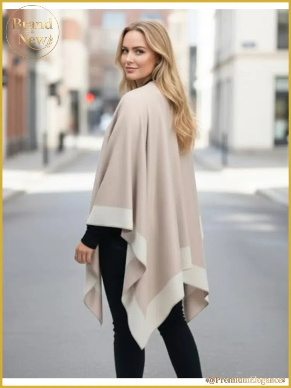Reversible Open Front Poncho Shawl Wrap Cape Cardigan One Size